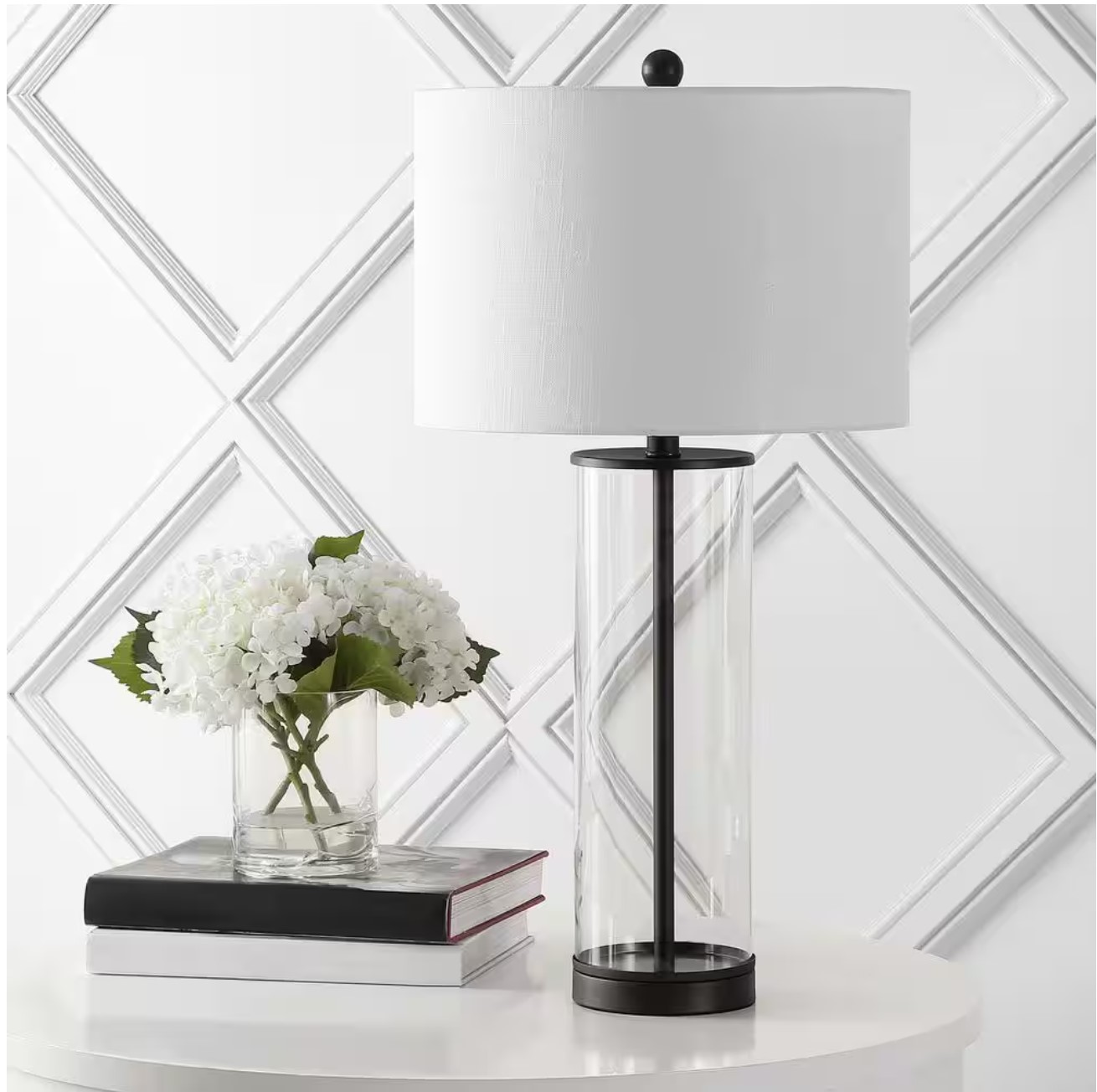 Collins 29 in. Oil Rubbed Bronze Glass LED Table Lamp