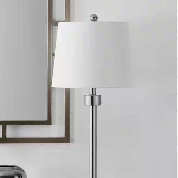 Baxter 30 in. Nickel Table Lamp with White Shade